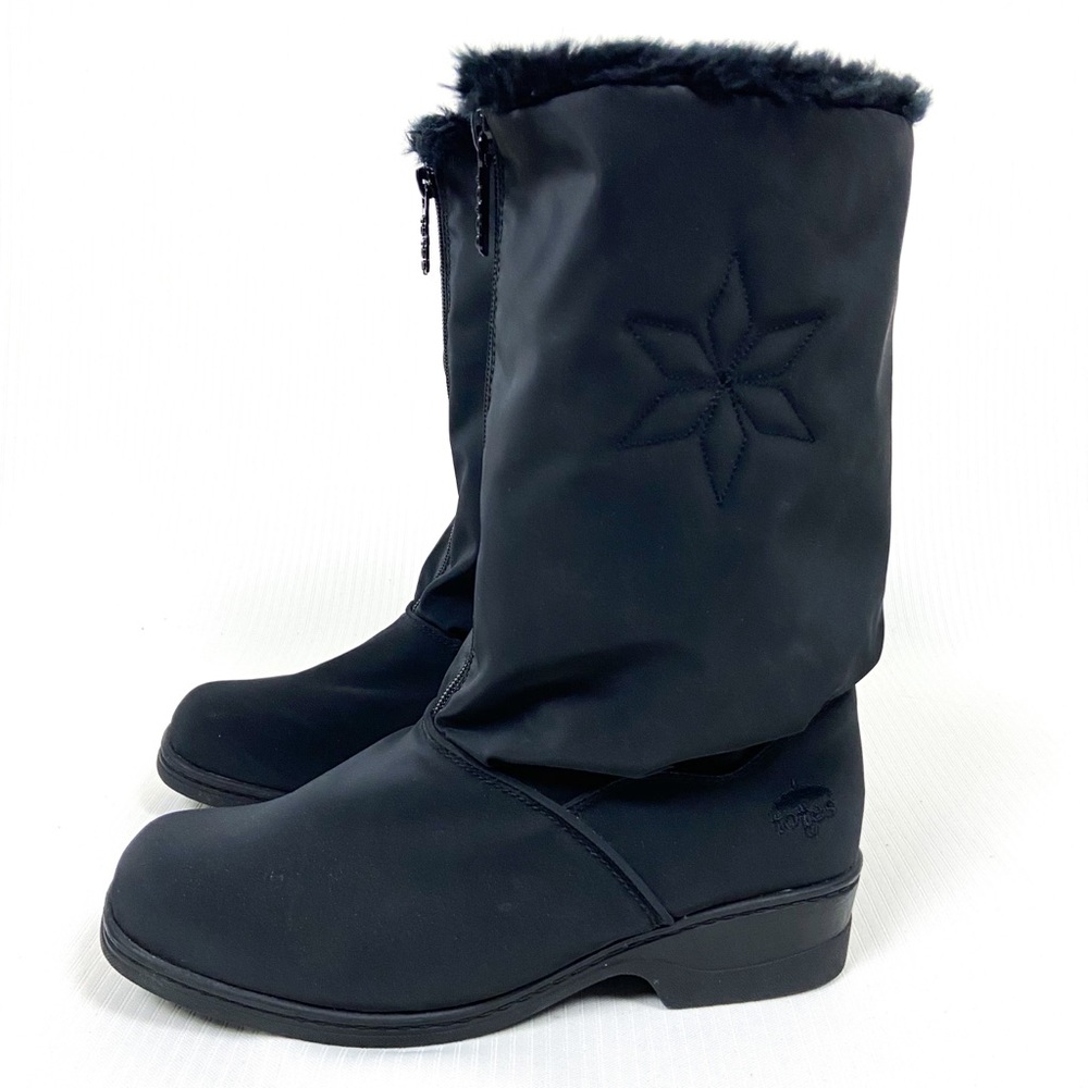 Totes Faux Fur Lined Winter Boots Black Size 7